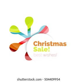 Christmas banner with baubles. Vector geometric banner