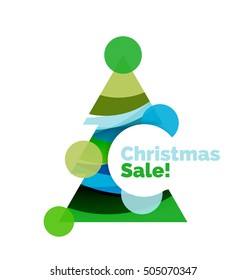 Christmas banner with baubles. Vector geometric banner