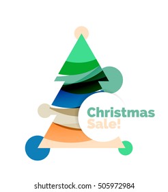 Christmas banner with baubles. Vector geometric banner
