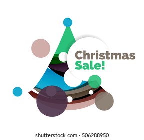 Christmas banner with baubles. Vector geometric banner