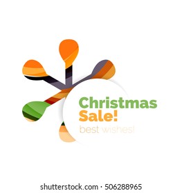 Christmas banner with baubles. Vector geometric banner