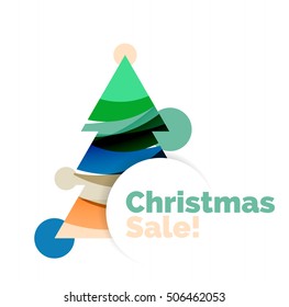 Christmas banner with baubles. Vector geometric banner