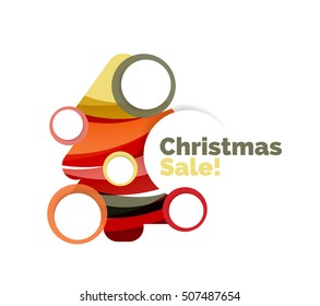 Christmas banner with baubles. Vector geometric banner