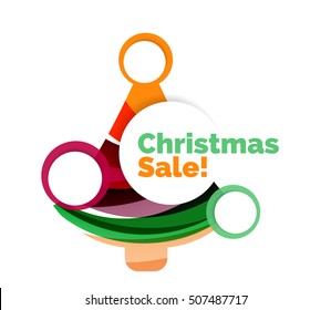 Christmas banner with baubles. Vector geometric banner