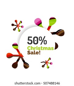 Christmas banner with baubles. Vector geometric banner