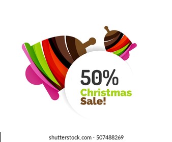 Christmas banner with baubles. Vector geometric banner