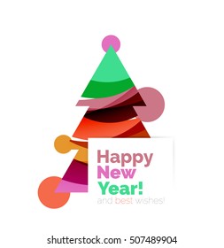 Christmas banner with baubles. Vector geometric banner