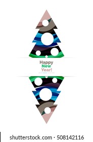 Christmas banner with baubles. Vector geometric banner