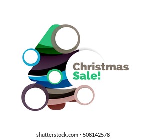 Christmas banner with baubles. Vector geometric banner
