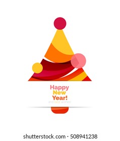 Christmas banner with baubles. Vector geometric banner