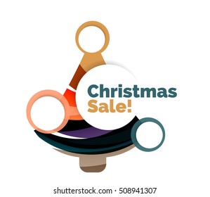 Banner de Natal com baubles. Banner geométrico vetorial