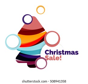Cartel de Navidad con burbujas. Banner geométrico vectorial