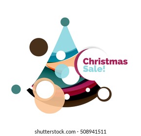 Christmas banner with baubles. Vector geometric banner