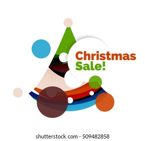 Christmas banner with baubles. Vector geometric banner