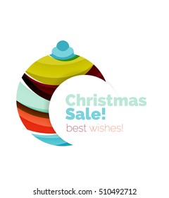 Christmas banner with baubles. Vector geometric banner