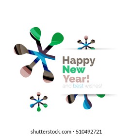 Christmas banner with baubles. Vector geometric banner