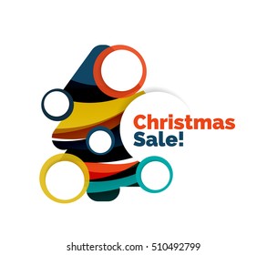 Christmas banner with baubles. Vector geometric banner