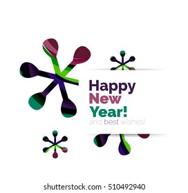 Christmas banner with baubles. Vector geometric banner