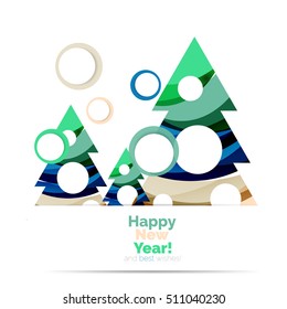 Christmas banner with baubles. Vector geometric banner