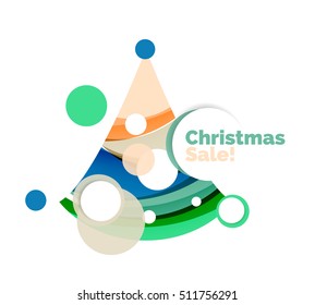 Christmas banner with baubles. Vector geometric banner