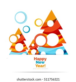 Christmas banner with baubles. Vector geometric banner