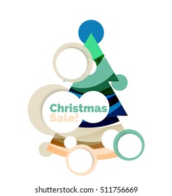 Christmas banner with baubles. Vector geometric banner