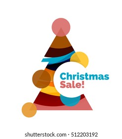 Christmas banner with baubles. Vector geometric banner