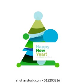 Christmas banner with baubles. Vector geometric banner