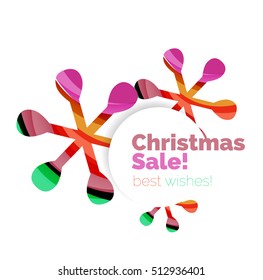 Christmas banner with baubles. Vector geometric banner