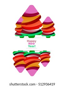 Christmas banner with baubles. Vector geometric banner