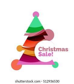 Christmas banner with baubles. Vector geometric banner