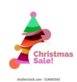 Christmas banner with baubles. Vector geometric banner