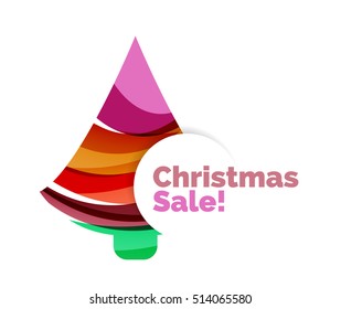 Christmas banner with baubles. Vector geometric banner