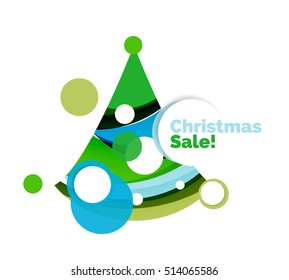 Christmas banner with baubles. Vector geometric banner