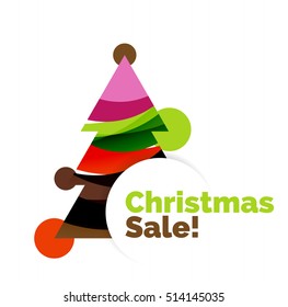 Christmas banner with baubles. Vector geometric banner