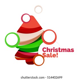 Christmas banner with baubles. Vector geometric banner