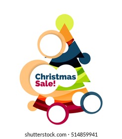 Christmas banner with baubles. Vector geometric banner