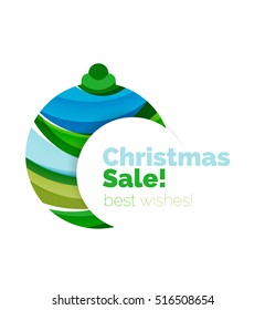Christmas banner with baubles. Vector geometric banner