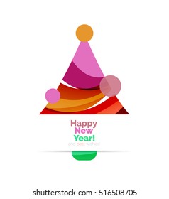 Christmas banner with baubles. Vector geometric banner