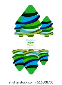Christmas banner with baubles. Vector geometric banner