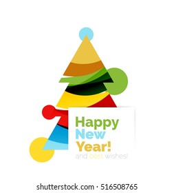 Christmas banner with baubles. Vector geometric banner