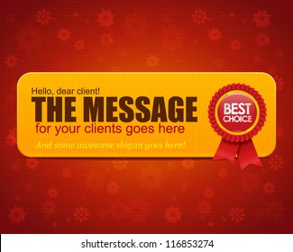 Christmas banner with best choice red label. Vector illustration for your design.