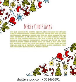 Christmas banner color sketch set vector design illustration. Christmas background.