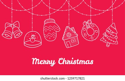 Christmas banner with cute decorations