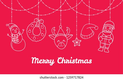 Christmas banner with cute decorations