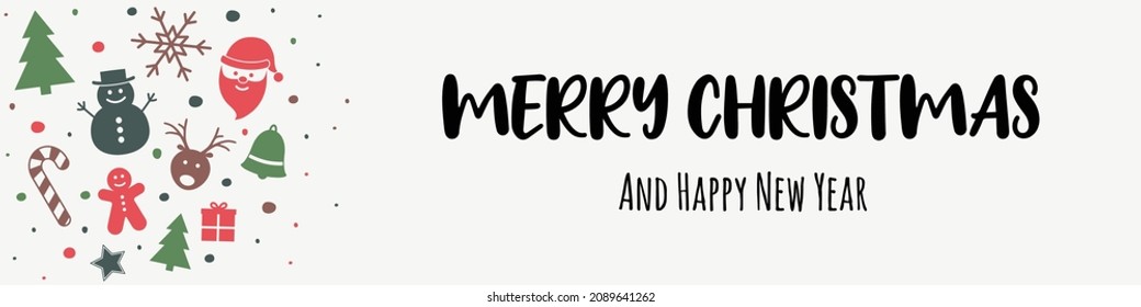 Christmas banner with decorations. Vector