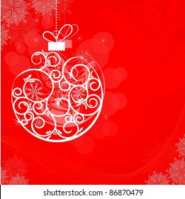 Christmas banner with delicate ball