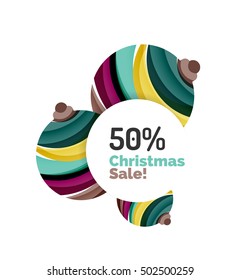 Christmas banner design with blank space for promo text. Vector illustration