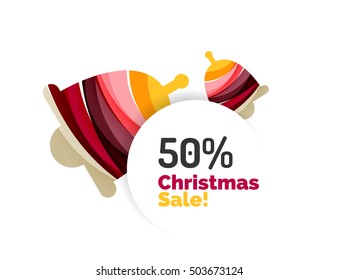 Christmas banner design with blank space for promo text. Vector illustration
