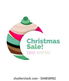 Christmas banner design with blank space for promo text. Vector illustration
